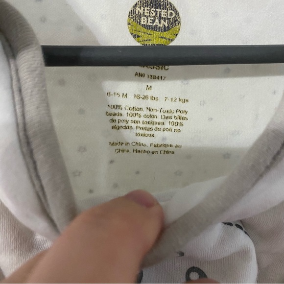 Nested Bean White and Gray Sleep Sack Size Medium - Picture 5 of 5